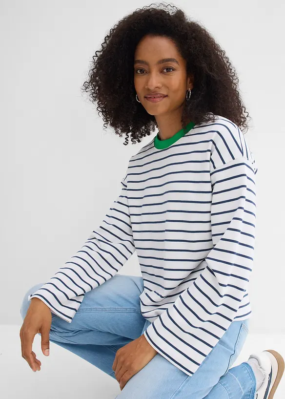 Langermet topp i 100% &oslash;kologisk bomull, bonprix