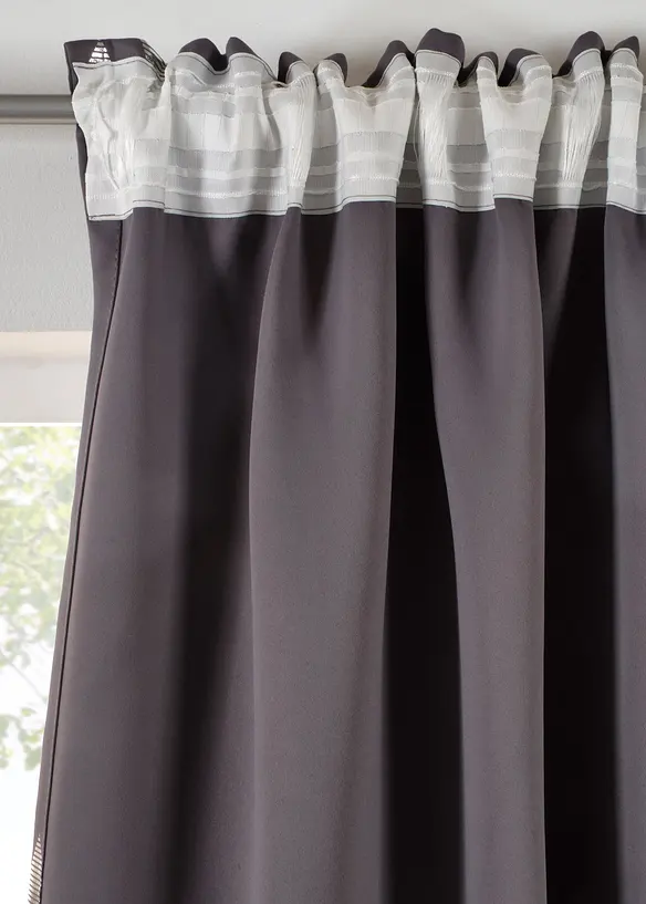 M&oslash;rkleggingsgardin med glans, f&aring;s ogs&aring; i ekstra lang (1-pack), bonprix