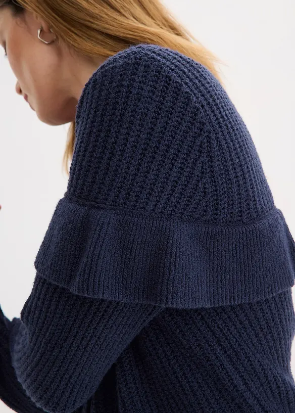 Finstrikket jakke i bomullsmiks, bonprix