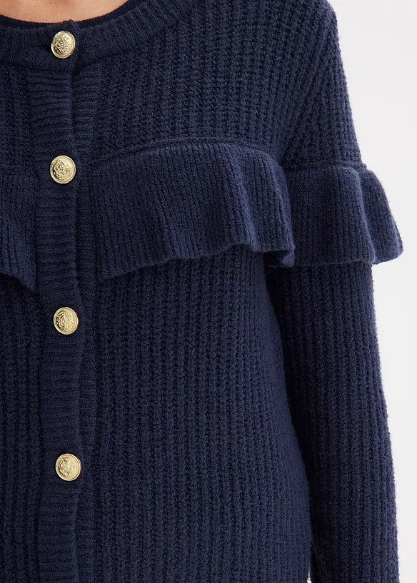 Finstrikket jakke i bomullsmiks, bonprix