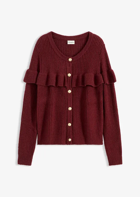 Finstrikket jakke i bomullsmiks, bonprix