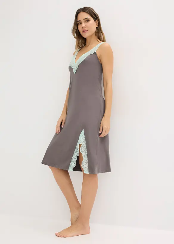 Nattkjole med viskose og blonde, bonprix