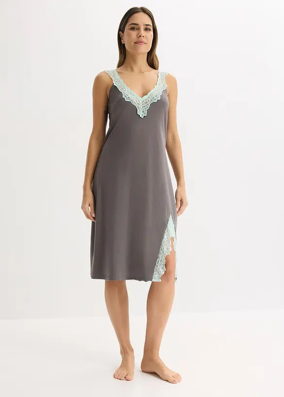Nattkjole med viskose og blonde, bonprix