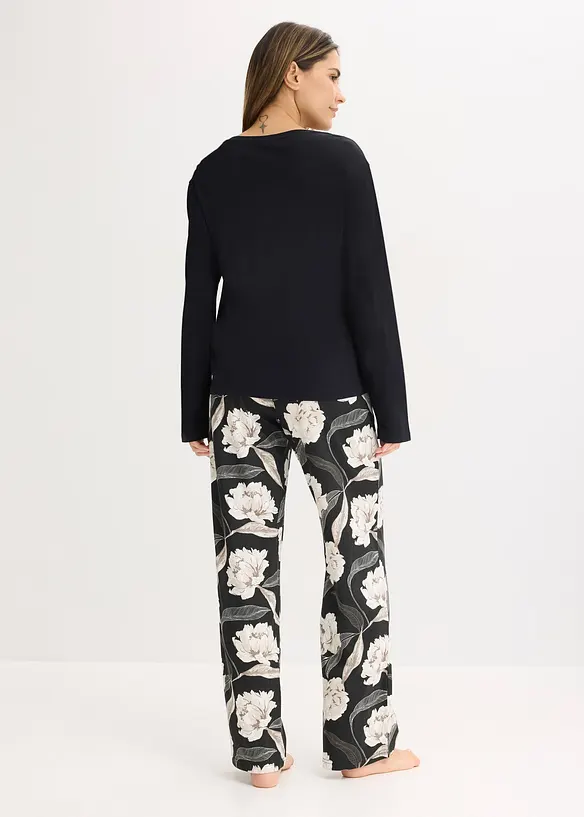 Pyjamas med viskose og vide ben, bonprix