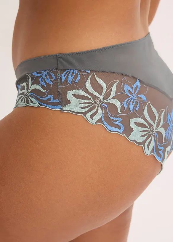 Hipstertruse med nydelige broderier, bonprix