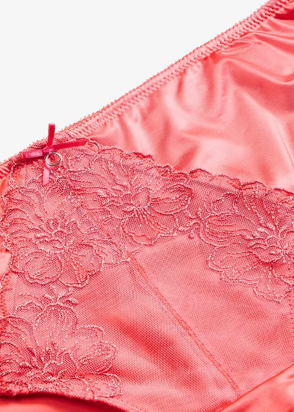 Truse med h&oslash;y midje og glitrende blomsterbroderi, bonprix