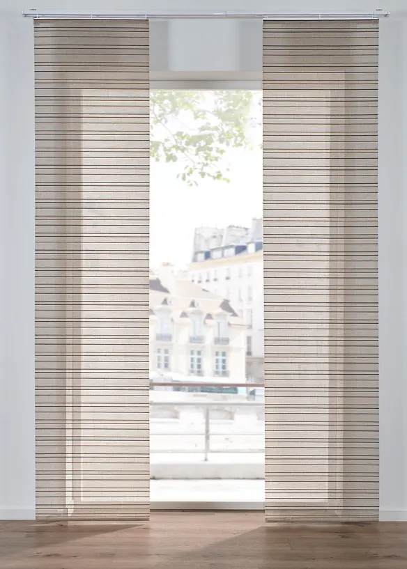 Panelgardin med lin (1-pack), bonprix