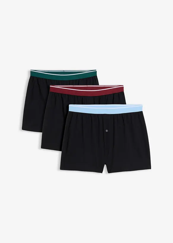 Ledige boksershorts i &oslash;kologisk bomull (3-pack), bonprix