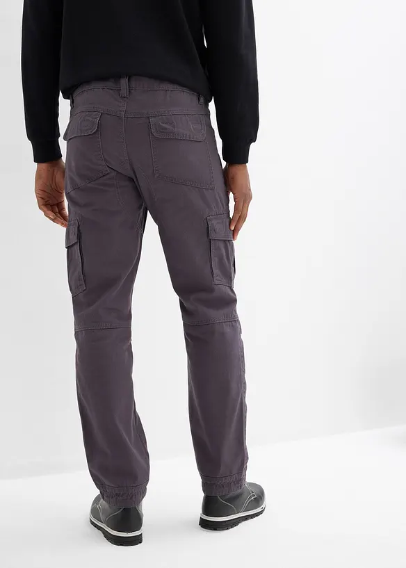 Relaxed Fit-cargobukse i 100% robust bomull, Straight, bonprix