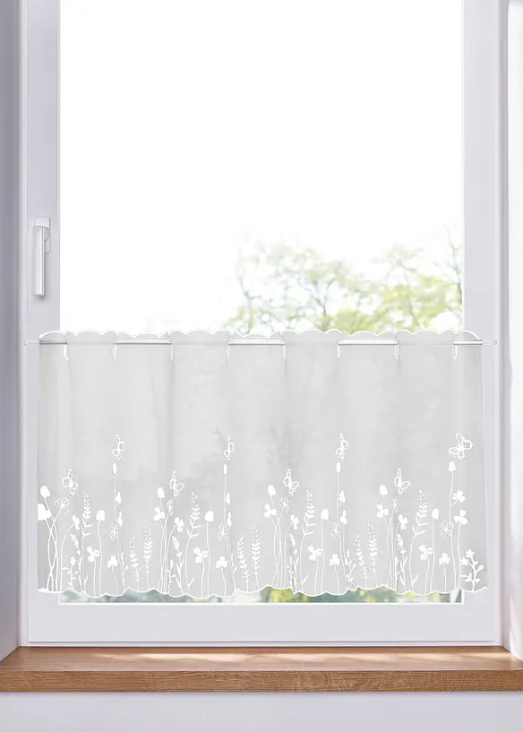 Gardinkappe med blomsterbroderi, bonprix