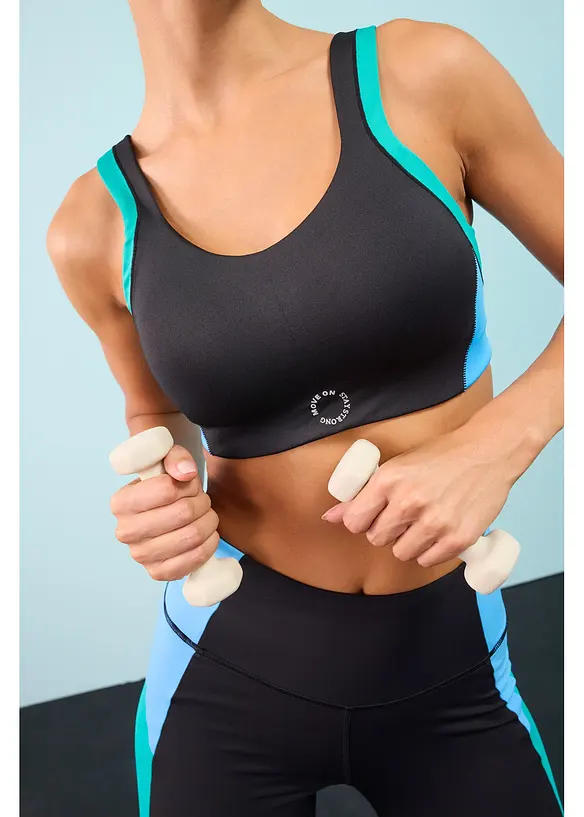 Vattert trenings-BH med middels hold, bonprix