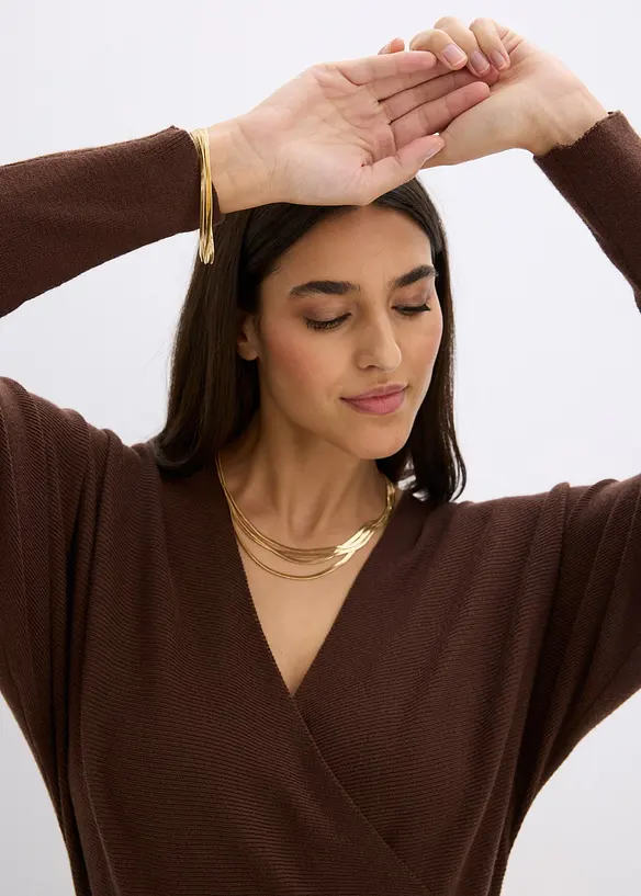 Strikkekjole av lett viskosemiks, bonprix