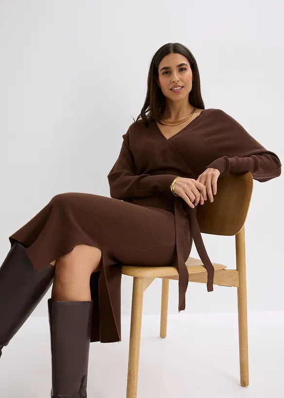 Strikkekjole av lett viskosemiks, bonprix