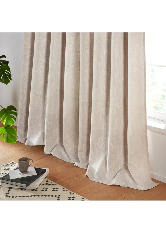 Ugjennomsiktig gardin med struktur (1-pack), bonprix