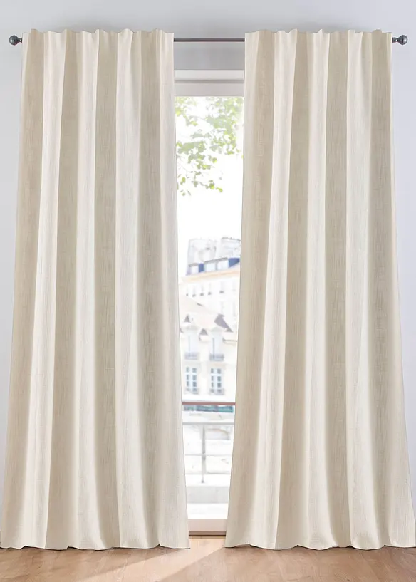 Ugjennomsiktig gardin med struktur (1-pack), bonprix