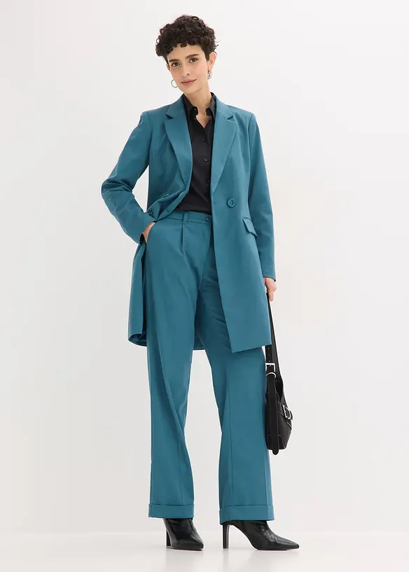 Lang blazer med V-hals, lange ermer, bonprix