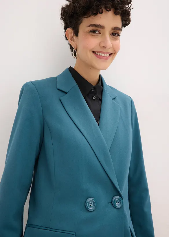 Lang blazer med V-hals, lange ermer, bonprix