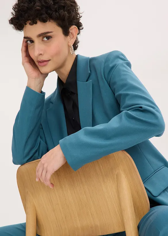 Lang blazer med V-hals, lange ermer, bonprix