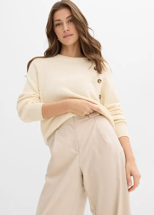 Barrel-bukse med h&oslash;y linning, bonprix