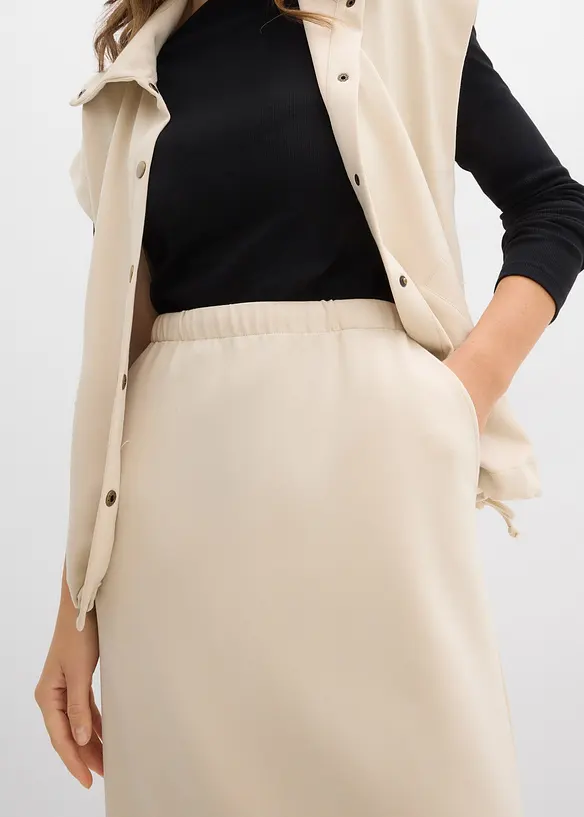 Midiskj&oslash;rt i mykt scuba-materiale, bonprix