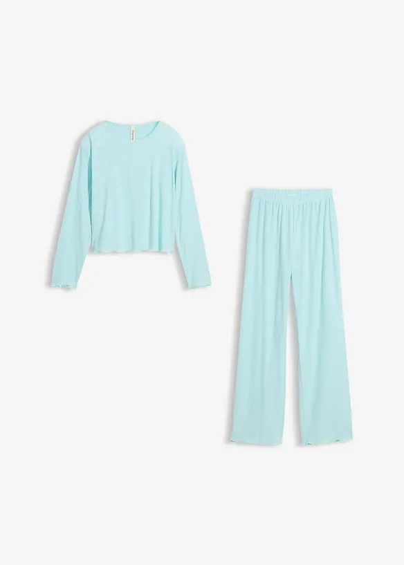 Pyjamas med bomull og hjertem&oslash;nster, bonprix