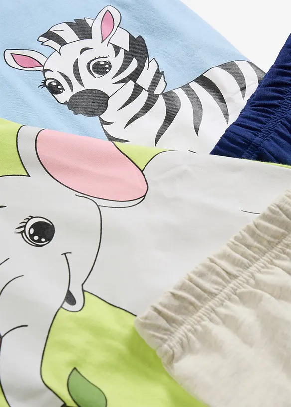 Kort pyjamas med myk bomull (4-delt sett), bonprix