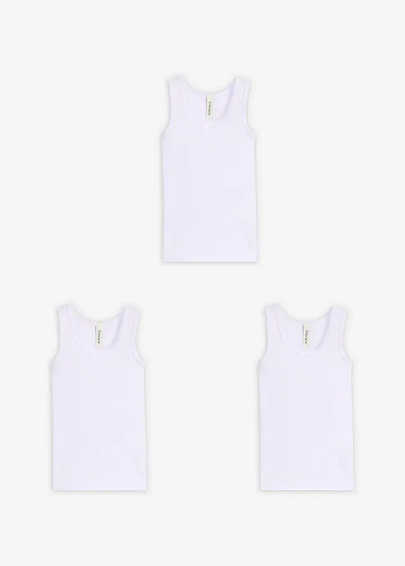 Singlet med myk bomull (3-pack), bonprix