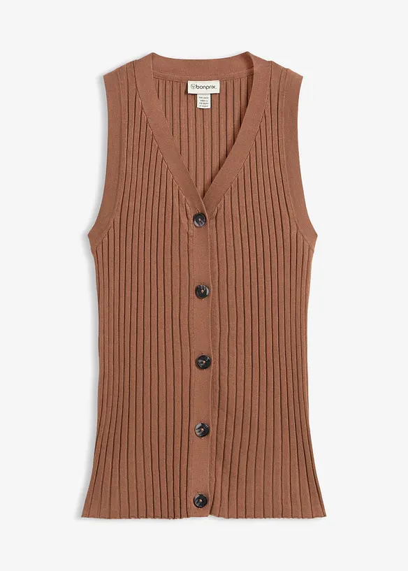 Vest i ribbestrikk, bonprix