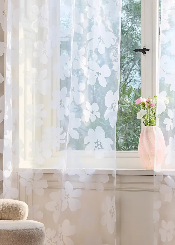 Gardin med etset m&oslash;nster (1-pack), bonprix