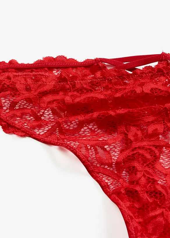 Stringtruse i mykt blondemateriale, bonprix