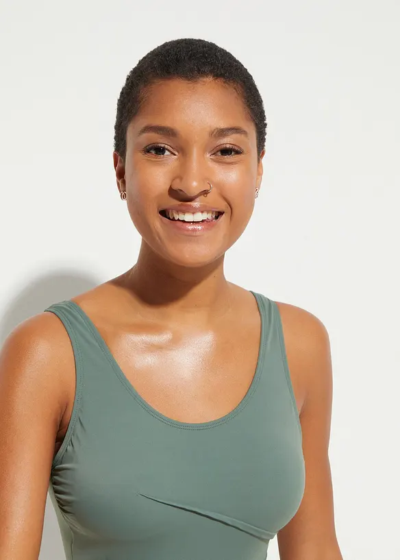 Shape-badedrakt med pyntefolder, lett formende, bonprix