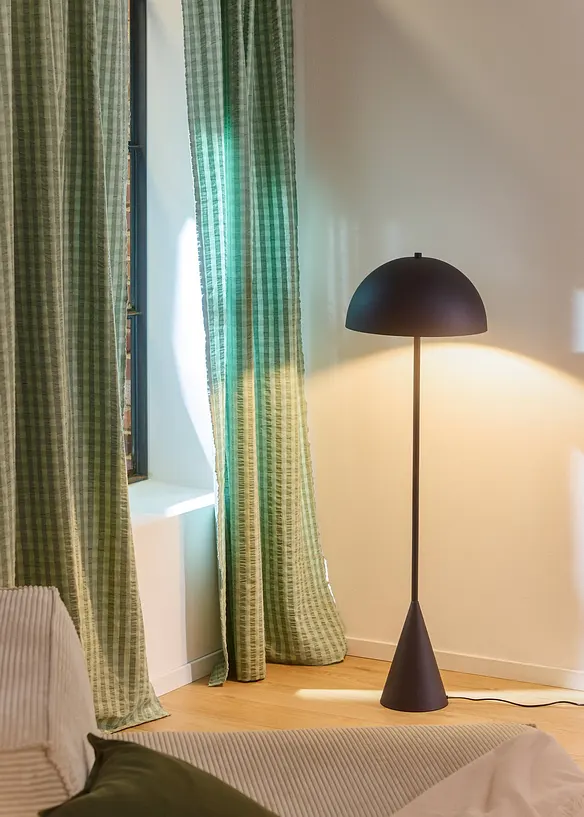 Gardin i &oslash;kologisk bomullskrepp (1-pack), bonprix