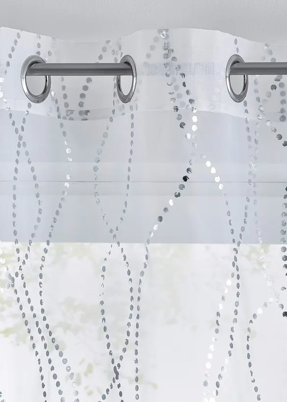 Gardin med glanstrykk (1-pack), bonprix