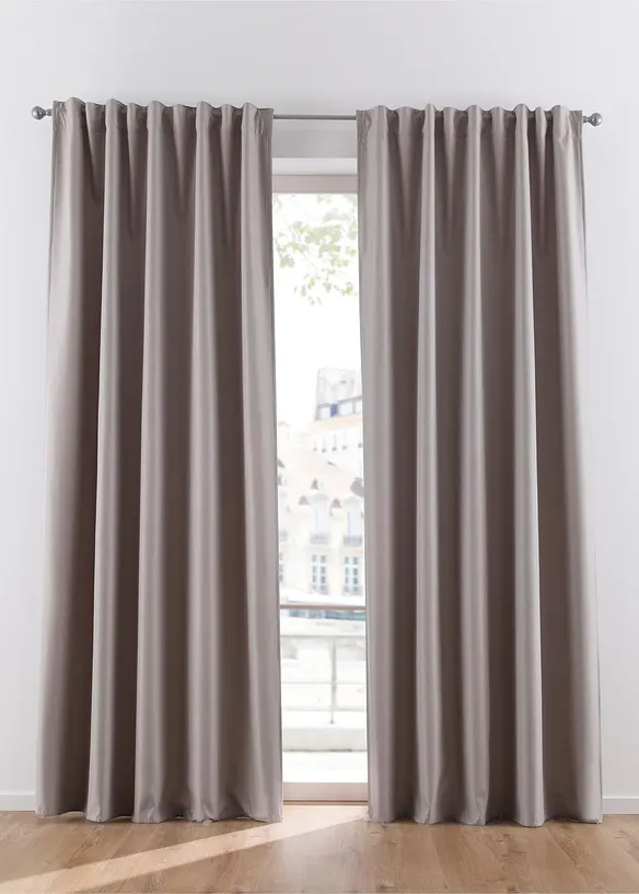 Varmeisolerende gardin med myk fleece p&aring; baksiden, f&aring;s ogs&aring; i ekstra lang (1-pack), bonprix