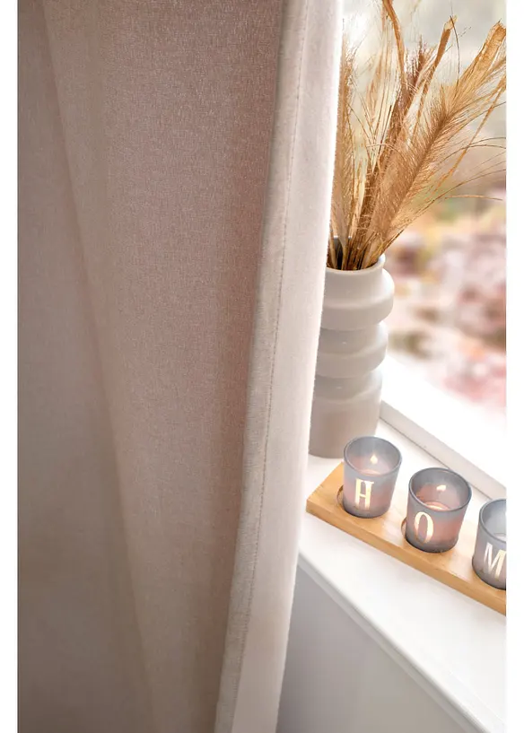 Varmeisolerende gardin med myk fleece p&aring; baksiden, f&aring;s ogs&aring; i ekstra lang (1-pack), bonprix