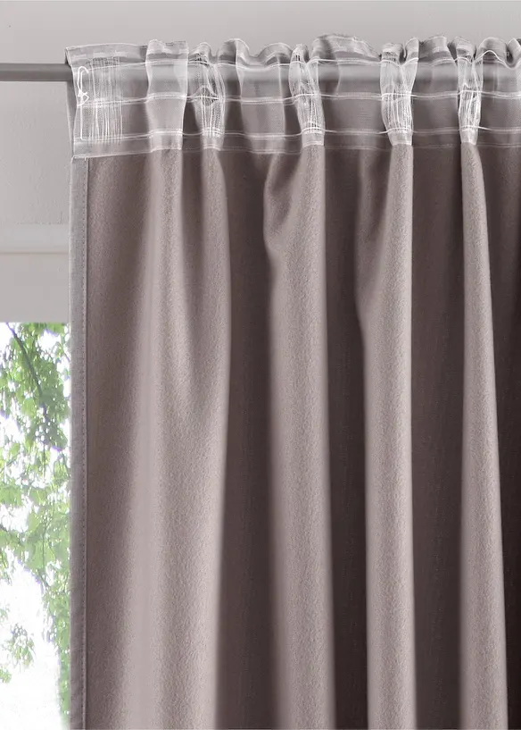 Varmeisolerende gardin med myk fleece p&aring; baksiden, f&aring;s ogs&aring; i ekstra lang (1-pack), bonprix