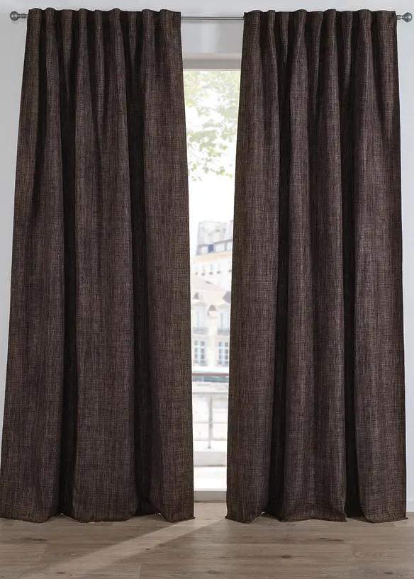 M&oslash;rkleggingsgardin med fin struktur (1-pack), bonprix