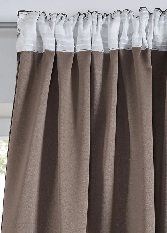 M&oslash;rkleggingsgardin med fin struktur (1-pack), bonprix