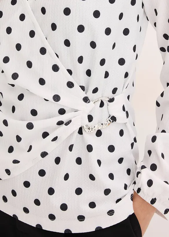 Langermet topp i strukturert jersey, bonprix