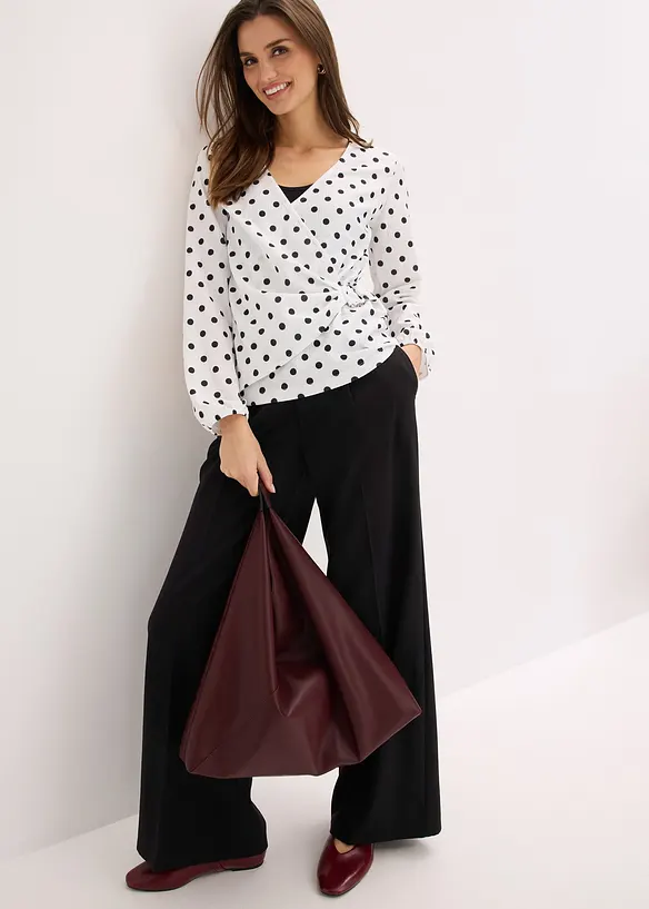 Langermet topp i strukturert jersey, bonprix