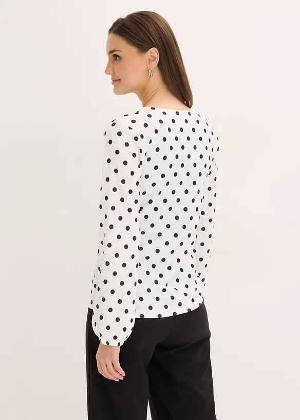 Langermet topp i strukturert jersey, bonprix