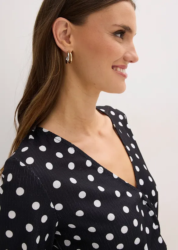 Langermet topp i strukturert jersey, bonprix