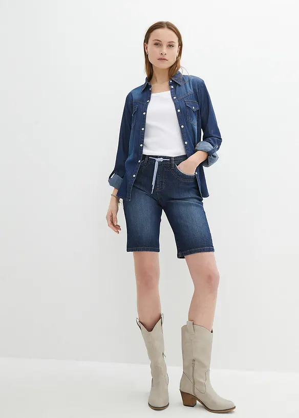 Jeans-bermuda Slim Fit Mid Waist, bonprix