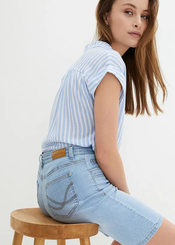 Jeans-bermuda Slim Fit Mid Waist, bonprix