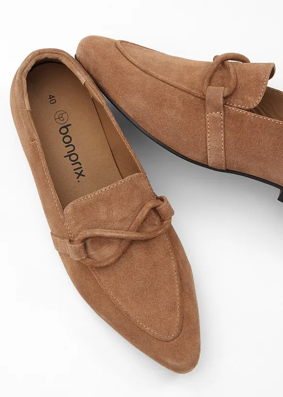 Loafers i semsket skinn, bonprix