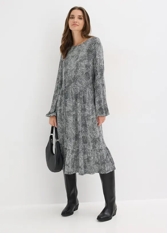 Midikjole i jersey i viskosemiks, bonprix