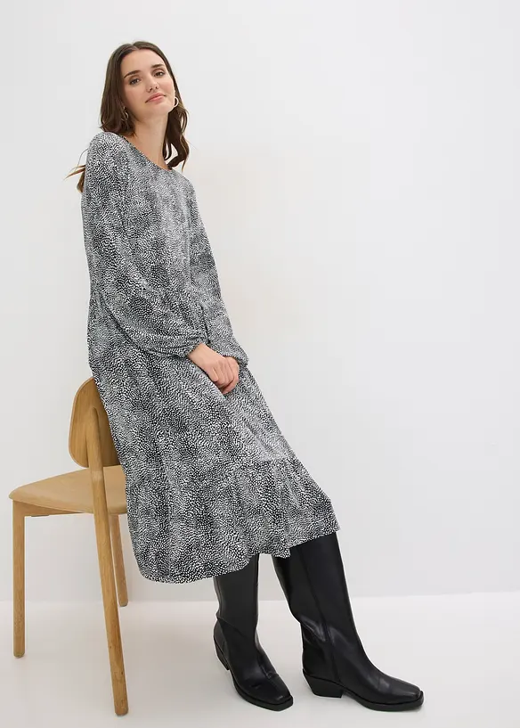 Midikjole i jersey i viskosemiks, bonprix