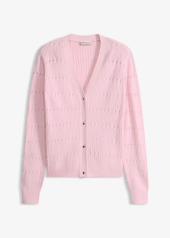 Finstrikket cardigan i viskosemiks, bonprix
