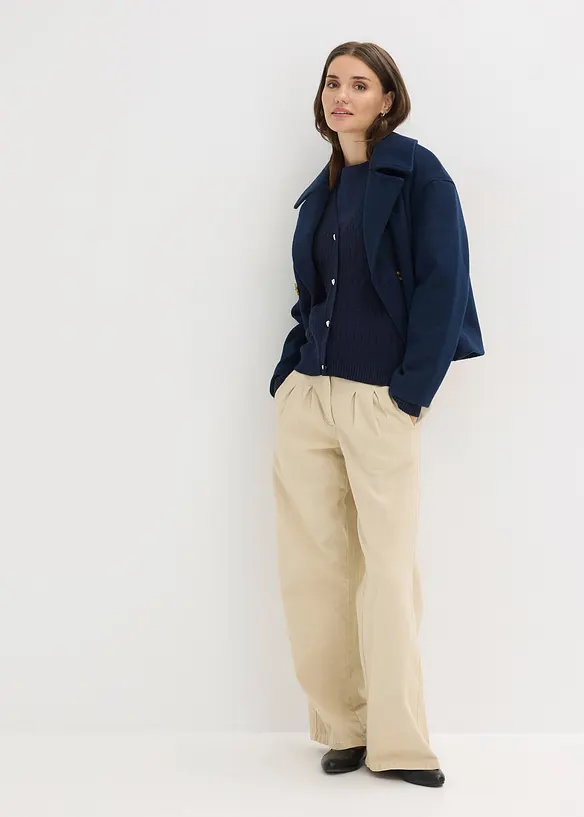 Finstrikket cardigan i viskosemiks, bonprix