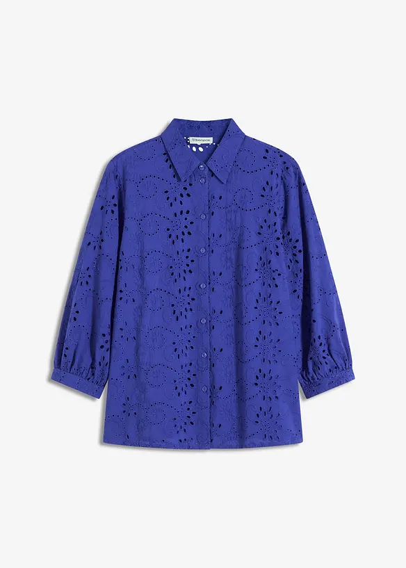 Bluse med hullbroderi, bonprix